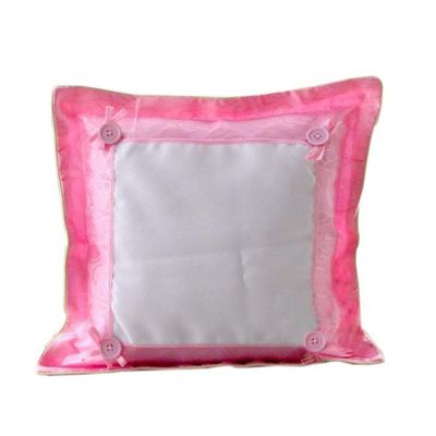 .deux Housses de coussin rose avec boutons 38*38cm  PRIX  ENTRE : 28.00€ à 19.60€