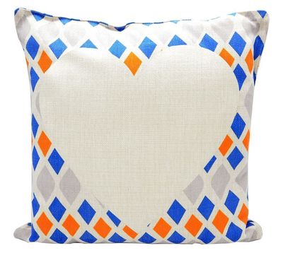 Deux housses de coussin imprimé losange multi couleur en toile de chanvre