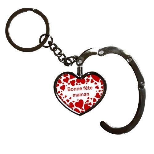 deux  porte-clés &quot;accroche sac&quot; argent brillant - forme cœur  les tarif entre ; 25.00 € à 17.50 €