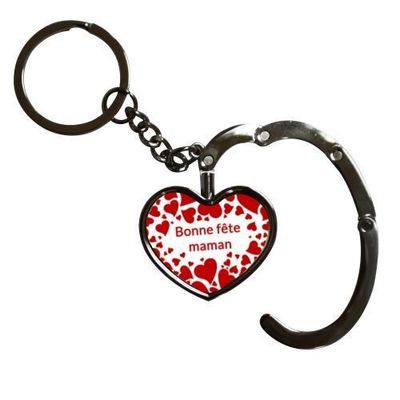 deux  porte-clés &quot;accroche sac&quot; argent brillant - forme cœur  les tarif entre ; 25.00 € à 17.50 €