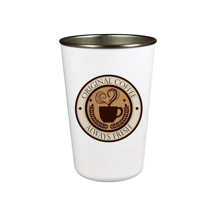 Gobelet conique sans anse en inox à revêtement polymère 17 oz Blanc Mat  Les tarifs entre  23.30 € à 16.31 €