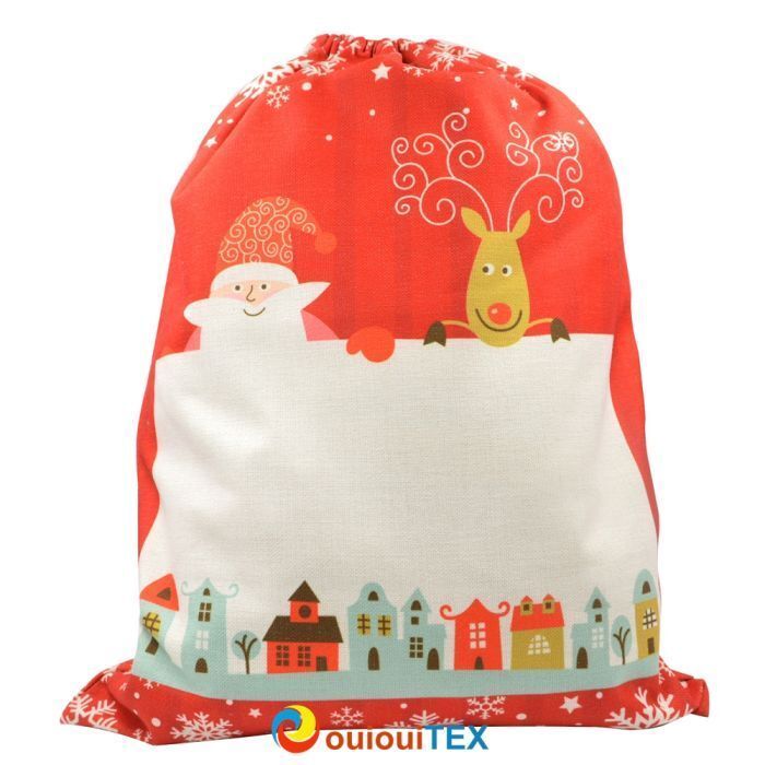 Grand sac de noël rouge en toile de chanvre 50 -66cm Prix entre  25.90 € à 18.13 €