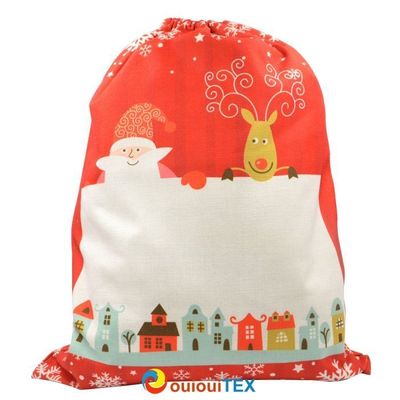 Grand sac de noël rouge en toile de chanvre 50 -66cm Prix entre  25.90 € à 18.13 €