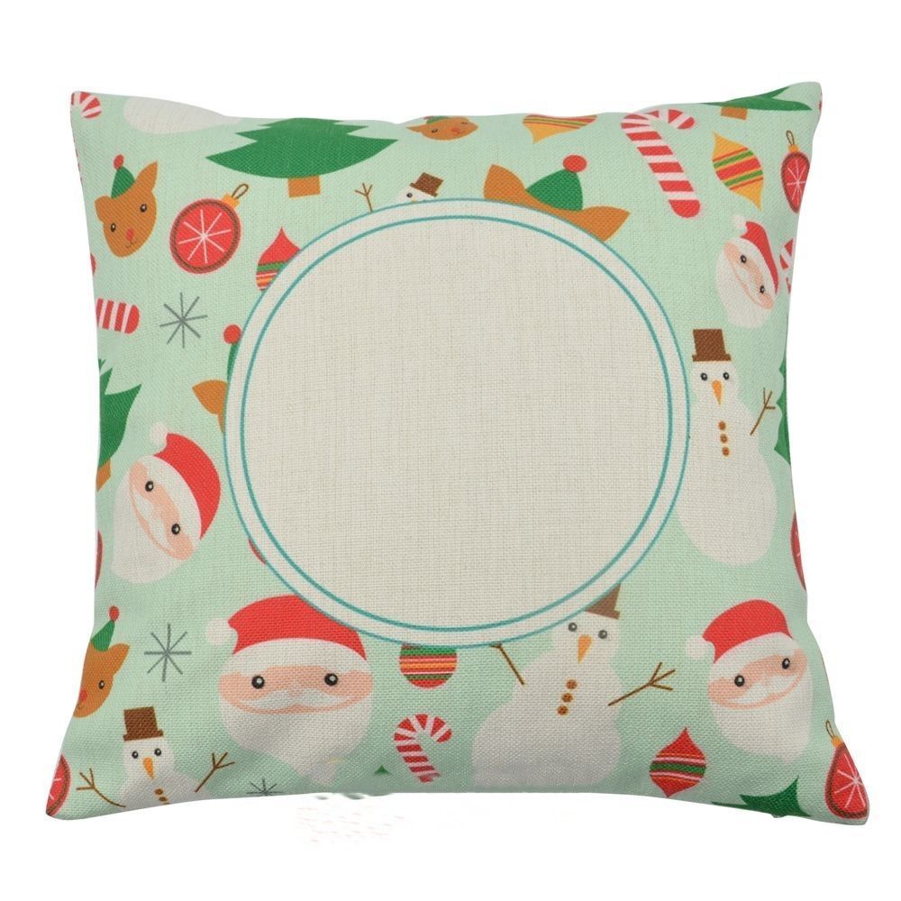 deux  housses de coussin de noël verts en toile de chanvre 40*40cm  prix entre 29.00€ à 20.30€