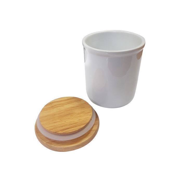 Pot de cuisine sublimable avec couvercle en bois  Les tarifs entre  28.00 € à  19.00€