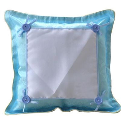 .Housses de coussin bleu avec boutons 38*38cm