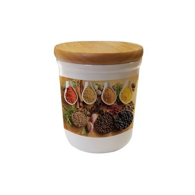 lot de trois Pot de cuisine sublimable avec couvercle en bois  Les tarifs entre  54.38 € à  38.07€   €