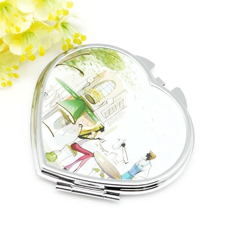miroirs de poche sublimable coeur