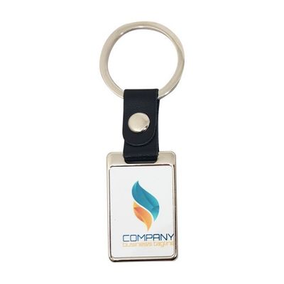porte-clés en métal rectangle avec attache similicuir 2.5 x 7 cm  PRIX ENTRE  22.00 e à 15.40 e