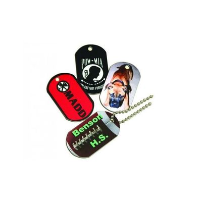 plaques ID dogtag en aluminium 1 face sublimable blanche (Unisub 5588)   prix entre 20.00€ à 14.00€