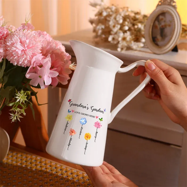 Vase de fleurs de naissance personnalisé a c 83.00€ a 58.00€