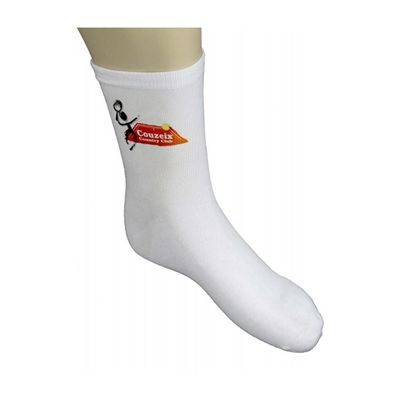 six Chaussettes Blanches - Pied Coton / Jambe Polyester - 30 g/m²                                prix  32 .00 €  à 22.40 € les six paire de chaussette