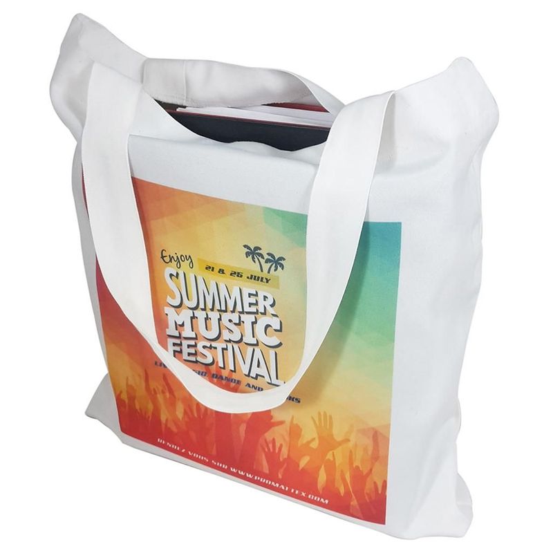 Tote bag - 100 % Polyester - 220 g/m² - Format 46 x 46 cm                                             prix entre  23.00 € à 16.10 €