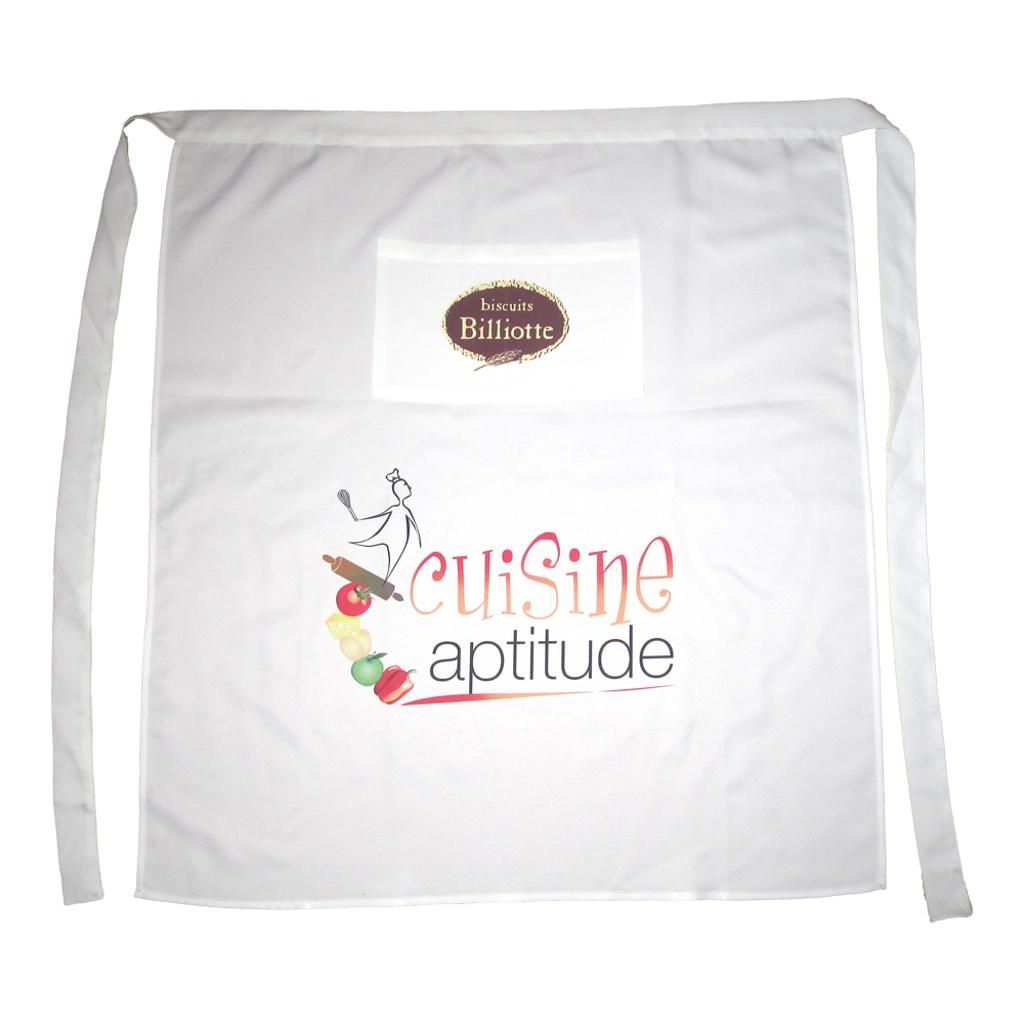 Deux tablier bistrot - 100 % Polyester - 270 g/m² - Format 70 x 80 cm                                              prix entre 32.00 € à 22 .40 €