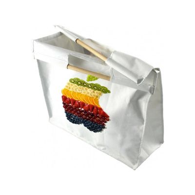 trois Sac à provisions poignées en bois - Format 38.5 x 16 x 38.5 cm                                             prix entre  32.00 € à 22.40 €
