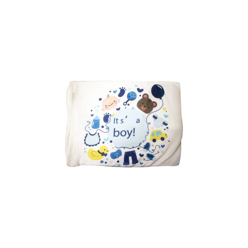 deux Couverture pour bébé - Polyester toucher flanelle - Blanc - 76 x 102 cm                         prix entre 40.00€  à  28.00 €