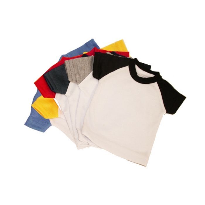mini t-shirts bicolores sublimables Format 18,5 x 16 cm