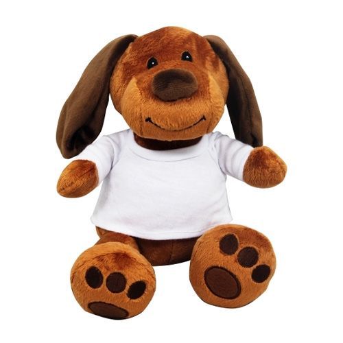 LOT DE DEUX peluches Chien Marron - Hauteur 18 cm + T-shirt sublimable26