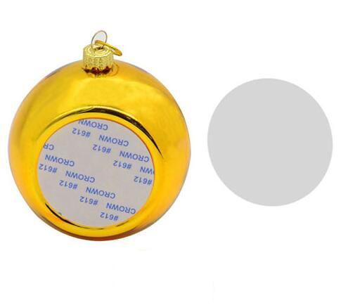 Lot de 3 Boules de Noël or Ø 8 cm + plaque aluminium sublimable