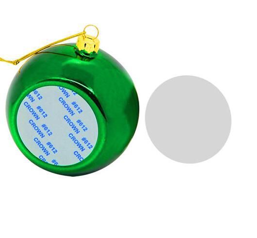 Lot de 5 Boules de Noël vert Ø 8 cm + plaque aluminium sublimable