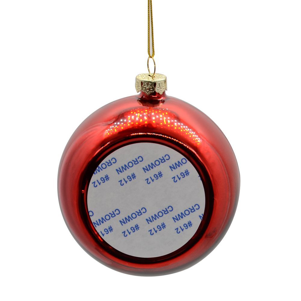 Lot de 3 Boules de Noël rouge Ø 8 cm + plaque aluminium sublimable