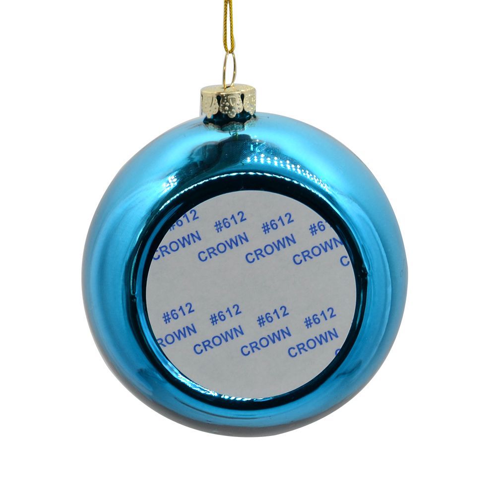 Lot de 3 Boules de Noël bleu Ø 8 cm + plaque aluminium sublimable