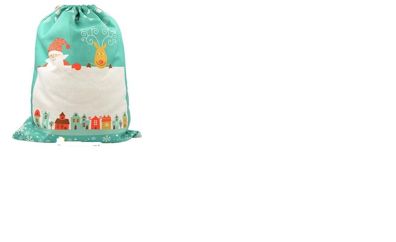 Lot de 3 sacs de nöel verts en toile de chanvre 30*40cm