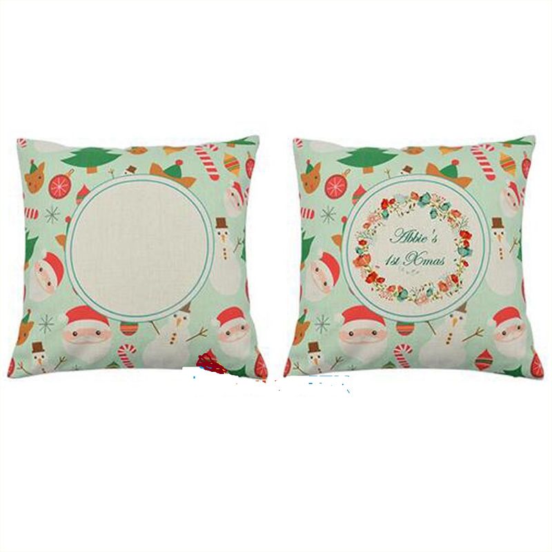 Lot de 4 housses de coussin de nöel verts en toile de chanvre 40/40cm prix entre 38.00€ a 26.00€