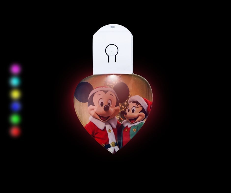Lot de 3 Plaques Lumineuse de Noël - Coeur - 5.5 x 5.5 cm - LED Acrylique sublimable