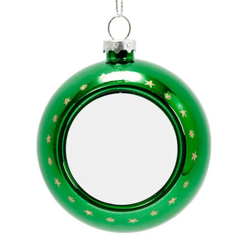 Boule de Noël Ø 8 cm pour sublimation - vert - arbre de Noël doré