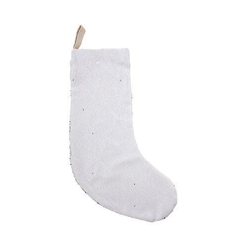 Bas de Noël à paillettes pour sublimation - blanc