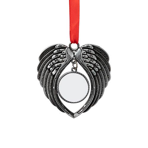 LOT DE TROIS Pendentif arbre de Noël en métal pour sublimation - ailes d&#39;argent