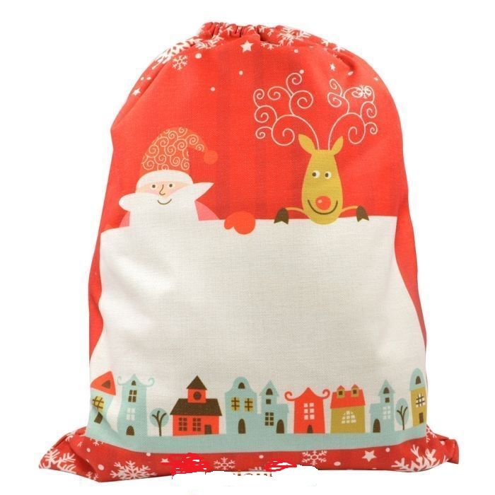 Grand sac de noël rouge en toile de chanvre 50 -66cm Prix entre  25.00 € à 18.00 €