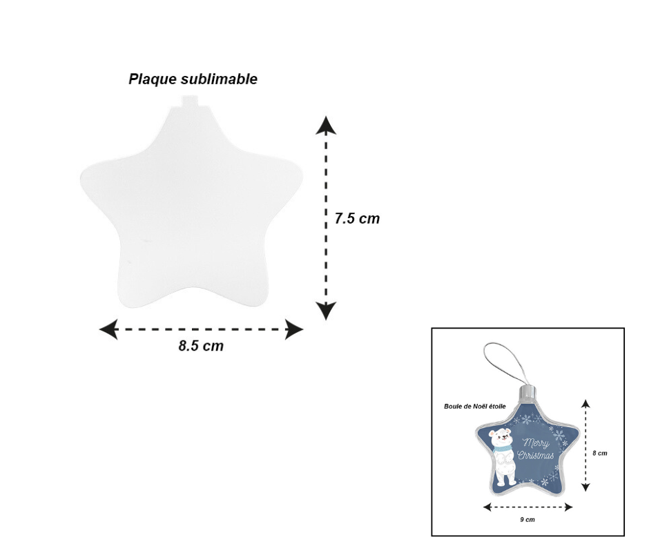 dix Plaque de rechange pour boules de Noël transparentes