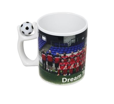 Mugs blancs sublimables - Anse avec balle de Foot