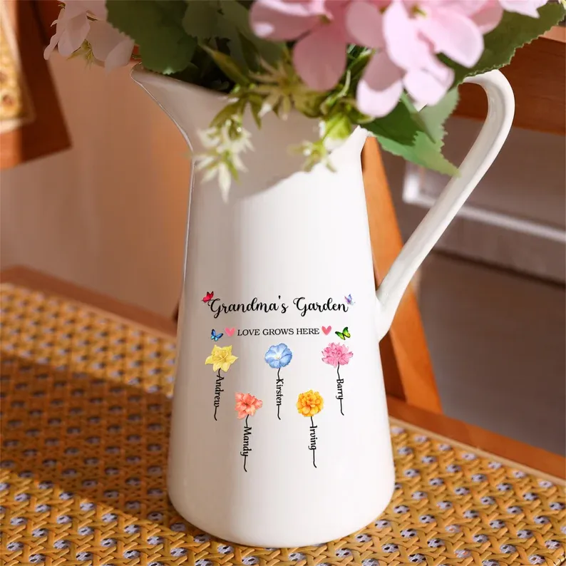 Vase de fleurs de naissance personnalisé a c 83.00€ a 58.00€