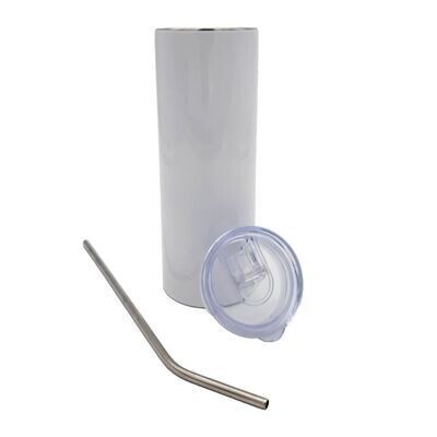 2 Gobelet isotherme avec paille en inox - Ø 7,3 x 20,3 cm - 600 ml