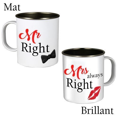 ... Mug en inox à revêtement polymère 11 oz Blanc Effet Brillant ou Mat