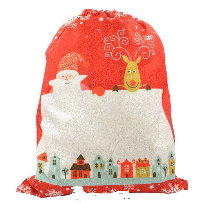 un sacs de nöel rouges en toile de chanvre 30/40cm prix entre