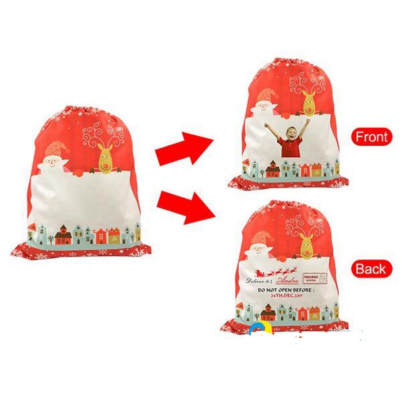 un sacs de nöel rouges en toile de chanvre 30/40cm prix entre