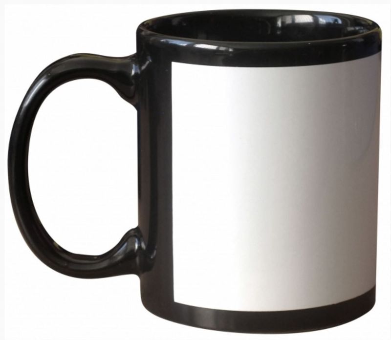 --- Mugs noirs avec cadre blanc 325 ml / 11 oz   AAA ou AA+