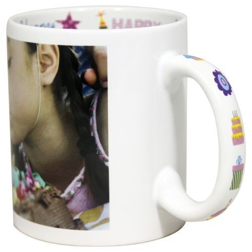 --- Mugs blancs sublimables (intérieur et anse pré imprime) - thème "Happy Birth Day"