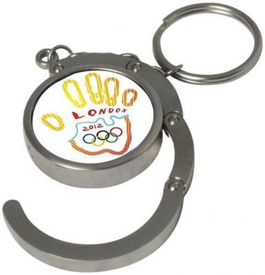 trois porte-clés "accroche sac" argent brillant - forme rond
