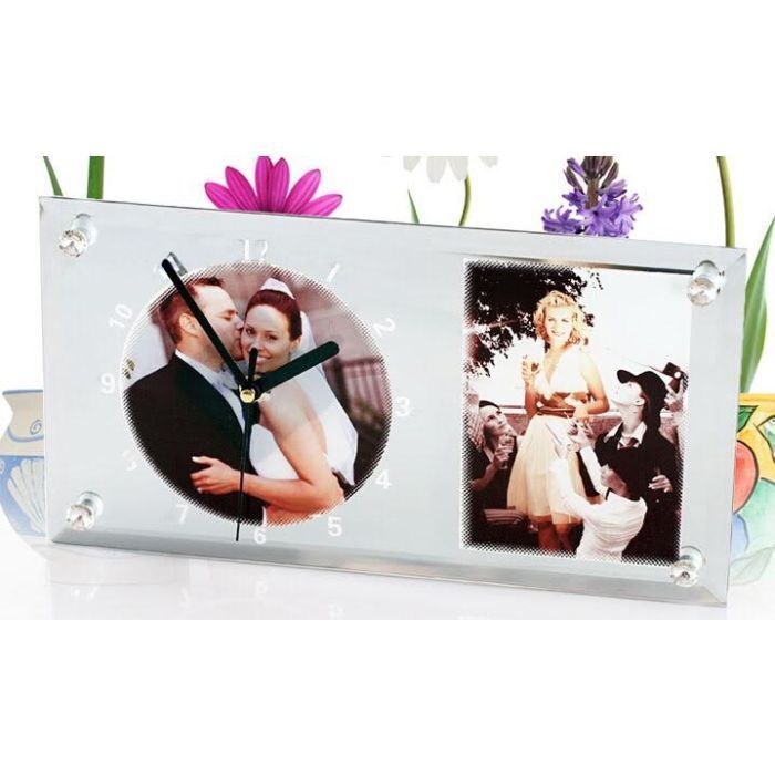 30  CM Cadre photo horloge contour miroir 30×16cm