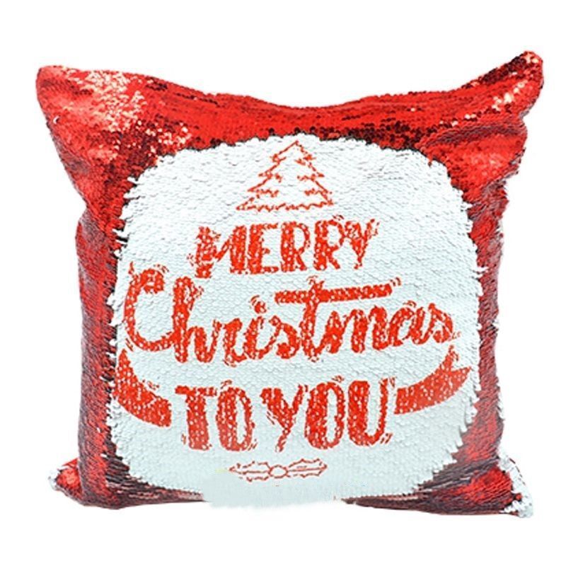trois  housses de coussin à sequin réversible rouge / blanc sublimable 40*40cm
