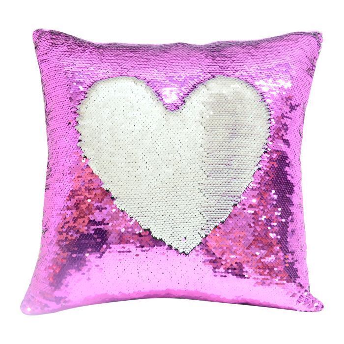 Deux housses de coussin à sequin violet / blanc sublimable 40*40cm  les prix entre