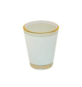 6 shooter en verre avec liseret or