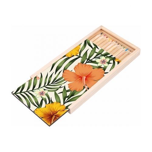Boîtes à crayon en bois 19 x, 10.5 x, 1.7 cm + plaque sublimable en HDF