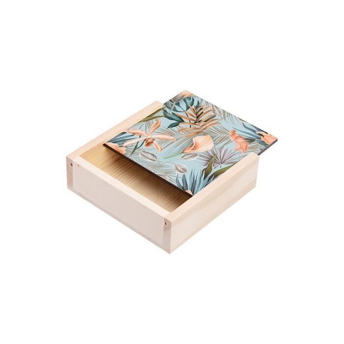 2 BOITE en bois 11 x 11 x 3.5 cm + plaque en HDF