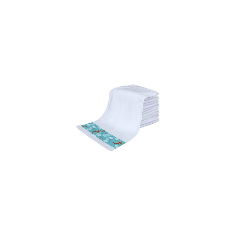 lot de trois Serviette de bain - recto polyester / verso coton - Blanc - 58 x 107 cm